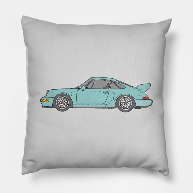 964 RS 3.8 Mint Green Pillow by NeuLivery