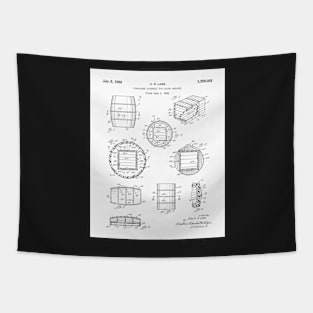 Whisky Barrel Patent - Whisky Art - Black And White Tapestry