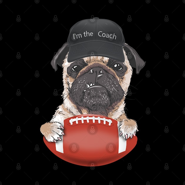 Funny Pug Coach T Shirt | Patriots Football by MaryMas