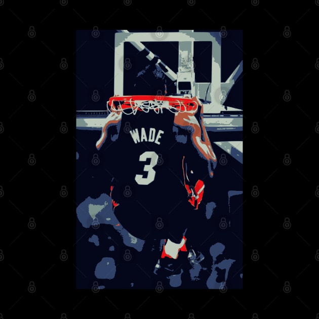 Dwyane Wade Inside the Basket by Playful Creatives