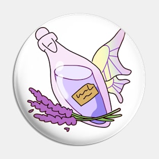 Purple Wings: Glass Bottle with Lilac Water and Grass Pin