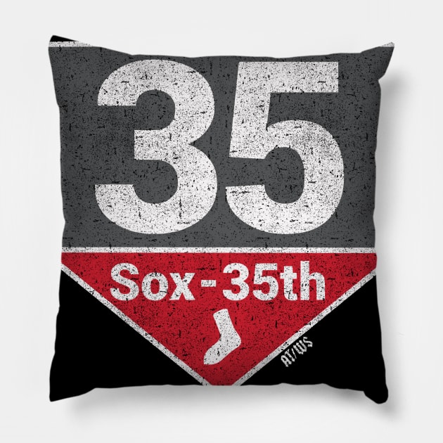 The Red Line White Sox Vintage Pillow by JMD