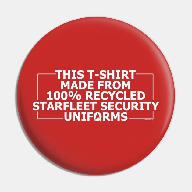 100% recycled Starfleet Security Pin by Illustratorator