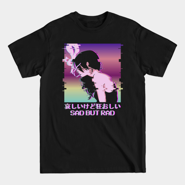 Disover Sad But Rad Vaporwave Aesthetic Anime Girl Gift - Vaporwave Anime - T-Shirt