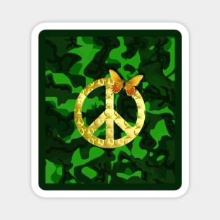 Peace Symbol Camouflage Butterfly Magnet