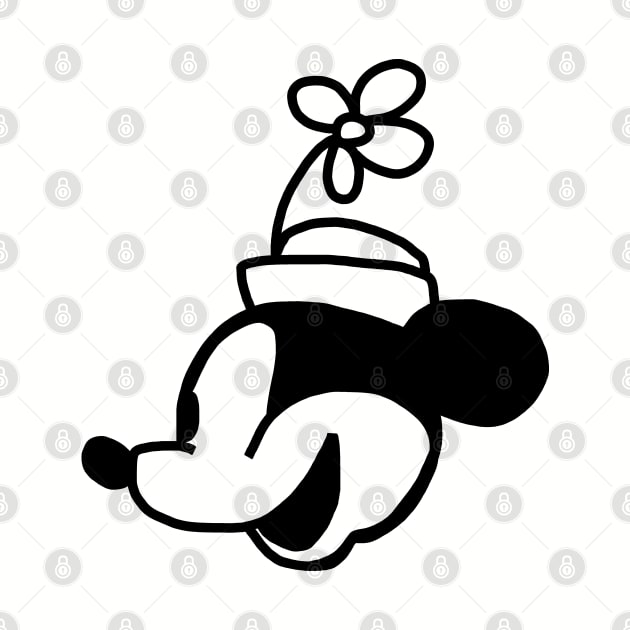 Steamboat Willie Portrait Happy Cartoon Girl Mouse by ellenhenryart