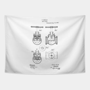 Stop Valve Vintage Patent Hand Drawing Tapestry