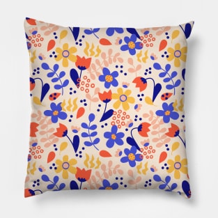 Intense Color Wild Flower Chaotic Pattern Pillow