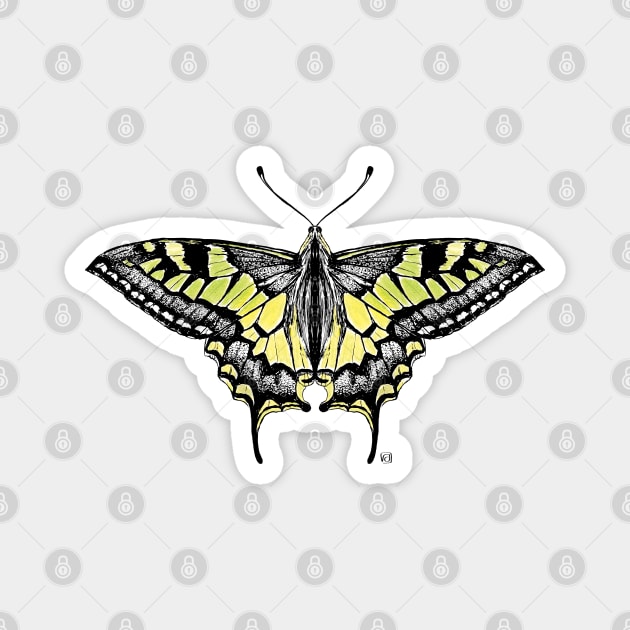 Not so real Butterfly green Magnet by VeraAlmeida