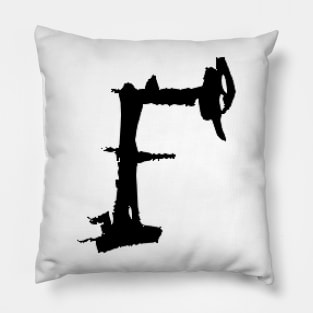 Dark and Gritty Letter F from the alphabet Pillow