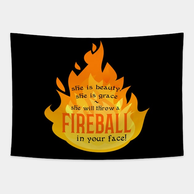 Fireball in Your Face DnD Wizard Sorcerer Shirt | Dungeons and Dragons RPG Shirt | D&D T-Shirt | DnD Gifts | RPG Gifts Tapestry by DiceGoblins