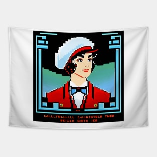 vintage pixel pretty lady Tapestry