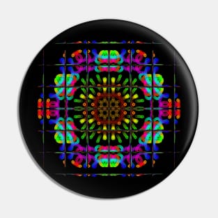 Neon Rainbow - Tiled Mandala Pin