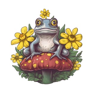 Cute Cottagecore Aesthetic Frog Mushroom T-Shirt