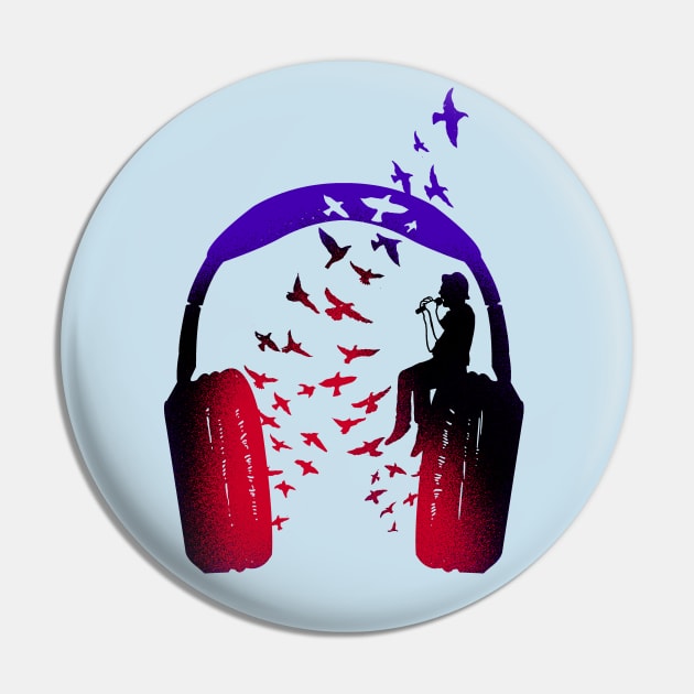 Headphone Music Singer Pin by barmalisiRTB