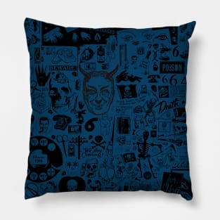 Satanic Panic! Retro Collage Pillow