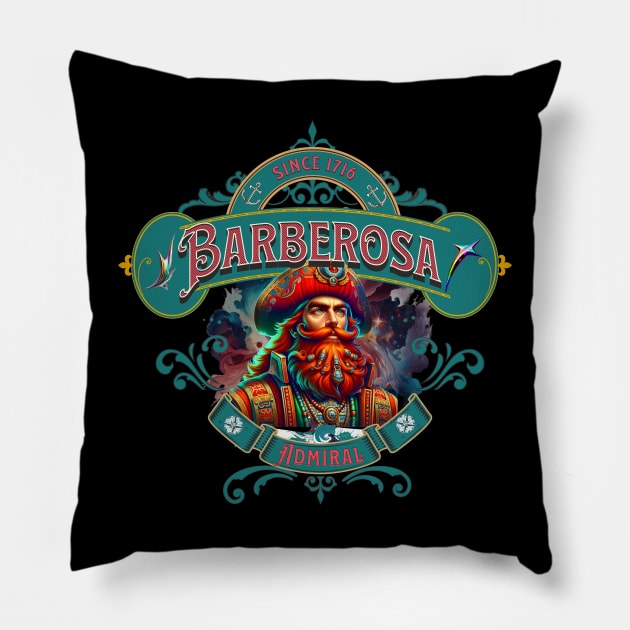 Admiral Barberosa Redbeard Pillow by Bootylicious