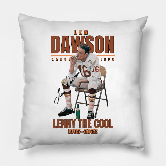 Len Dawson Aesthetic Tribute 〶 Pillow by Terahertz'Cloth