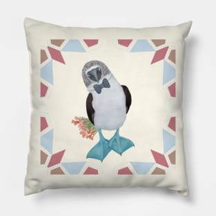 Blue Footed Booby Bird Pillow