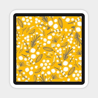 Yellow and White Floral Magnet