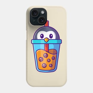 Cute Penguin Milk Tea Boba Cartoon Phone Case