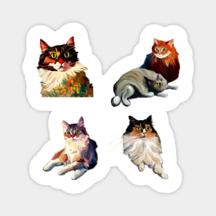 Painted Medieval Cats Magnet