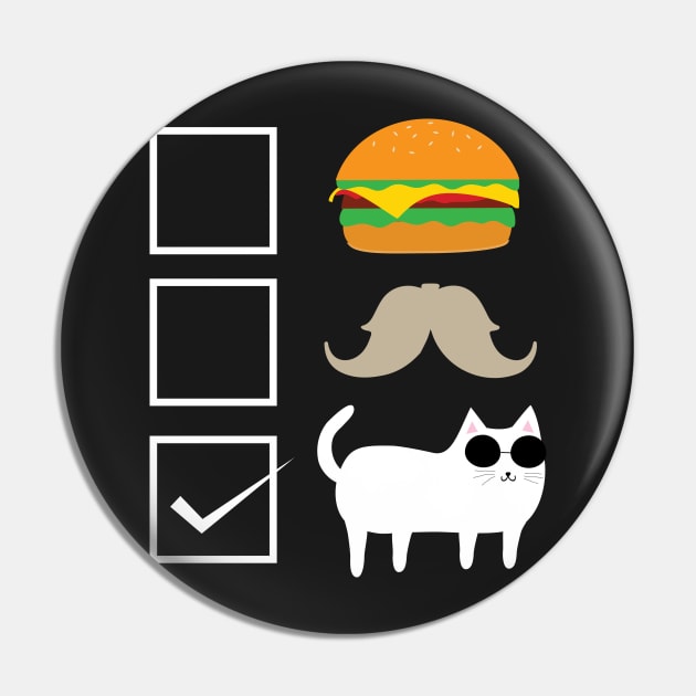 Burger Beard Cat Pin by catees93