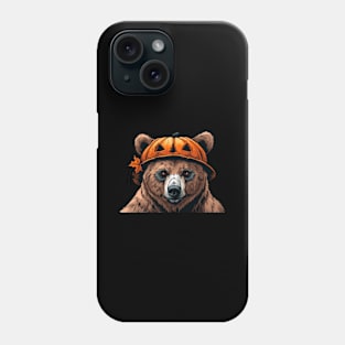 Grizzly with Pumpkin Head - Grizzly Bear Halloween Phone Case