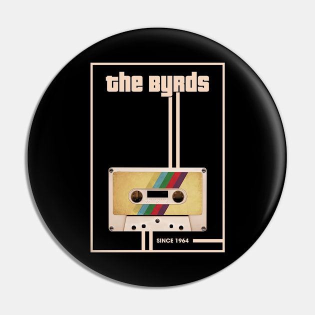 The Byrds Music Retro Cassette Tape Pin by Computer Science