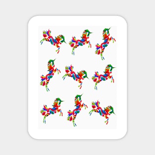 Happy unicorns on White Magnet