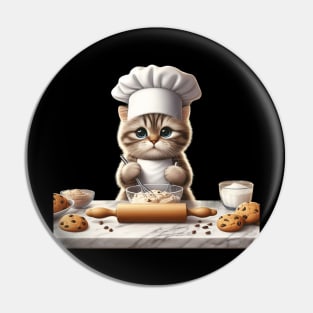 Feline Baker Extraordinaire: Crafting Delicious Biscuits with Love Pin