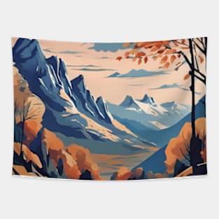 mountain range nature loving art Tapestry