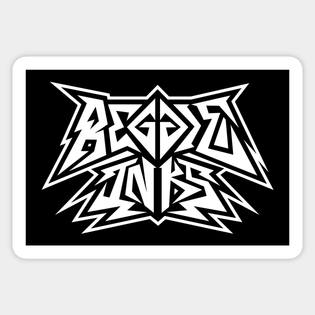 Reggie Inks Thrash Logo White - Thrash Metal - Sticker