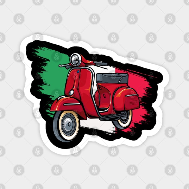 Italy Classic Vespa Scooter Moped Bike Retro Love Vintage Magnet by Your Culture & Merch