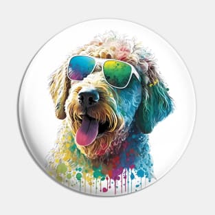 golden doodle dog and sunglasses in Summer One Pin