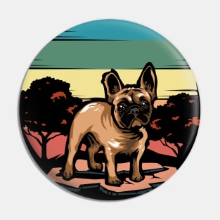 French Bulldogs | Retro design for Dog Lovers Pin