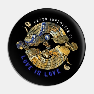 Proud Supporter of Love is Love Rainbows - Golden Warrior Pin