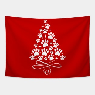 Dog Paw Christmas Tree - White Tapestry