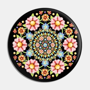 Millefiori Rosette Pin