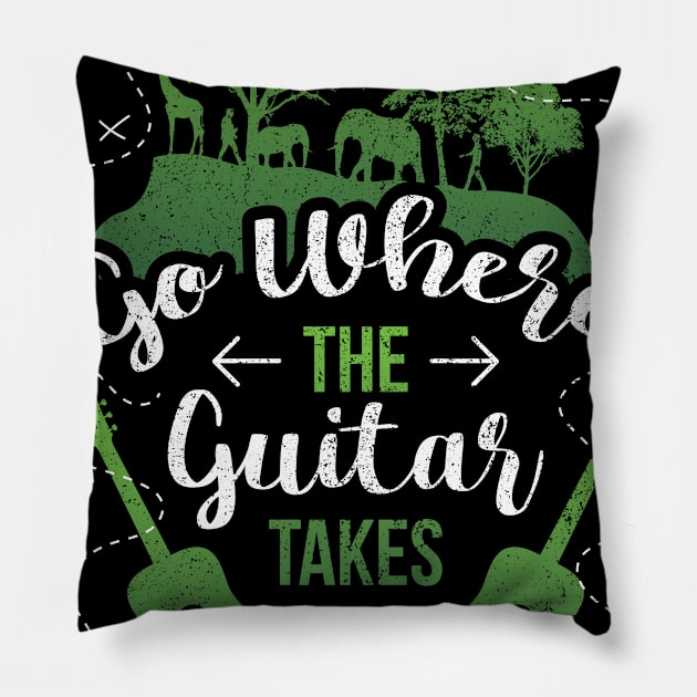 Guitar Quote Funny Guitarist Gift Pillow by CatRobot