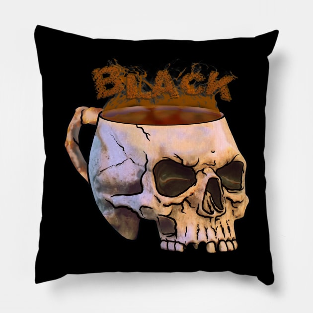 Black Coffee Pillow by the Mad Artist