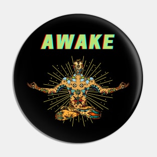 Mandala Meditate Awake Pin