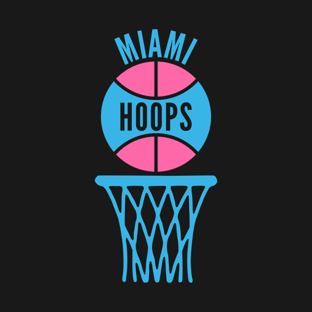 Retro Miami Hoops Pastel Logo by Double-Double Designs