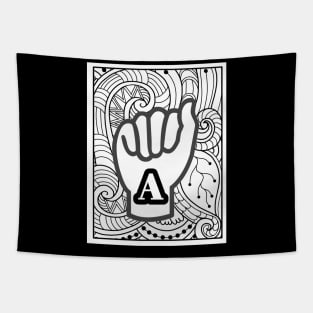 Letter A - asl american sign language Tapestry