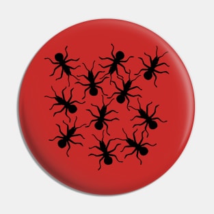 Swarm of Crawling Big Black Ants Pin