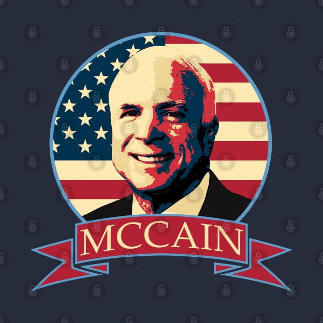 John McCain American Banner by Nerd_art