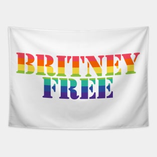 Free Britney Free Typography Rainbow Stripes Tapestry