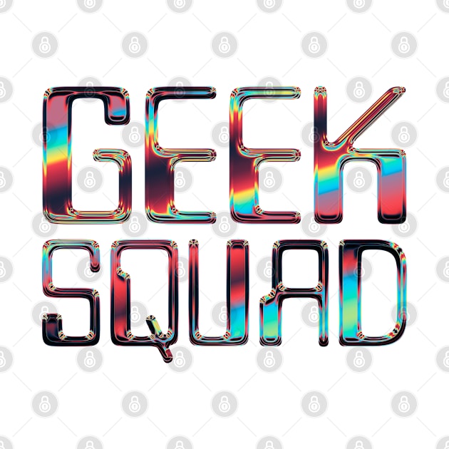 Geek Squad  / Retro Chrome Typographic Design by DankFutura