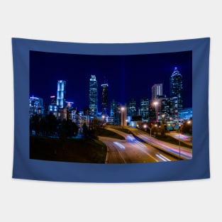 Atlanta Skyline at Night Tapestry