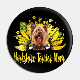 Yorkshire Terrier Mom Sunflower Pin